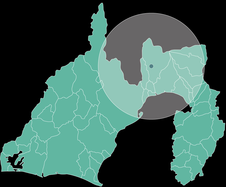 主に富士宮市、富士市を中心とした静岡県内、山梨県内他、その他対応できるエリアです